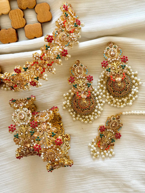 Noratan special jhumka set with bangles